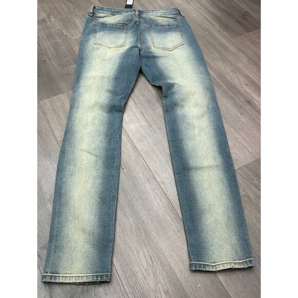 Nova Men's Vintage Blue Distressed Straight Leg Jeans Size 30 NWT - Picture 2 of 12